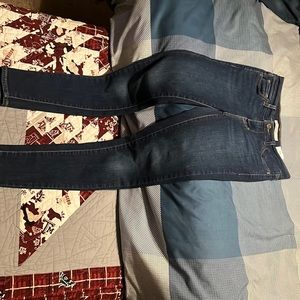 Levi’s size 26 in a darker wash jeans. Barely used